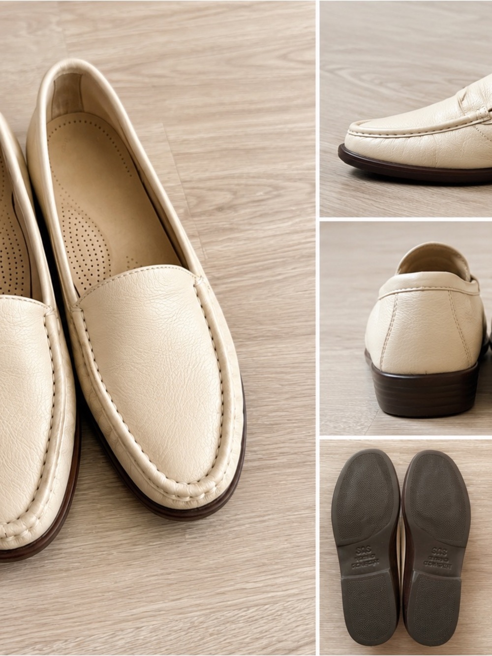 SAS super classy Women's Cream Slip-On Loafers-
Size 10 narrow fit